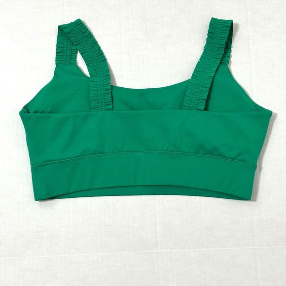 Sincerely Jules NWOT Sz XL Green Ruffle Strap Active Sports Bra - Picture 6 of 7